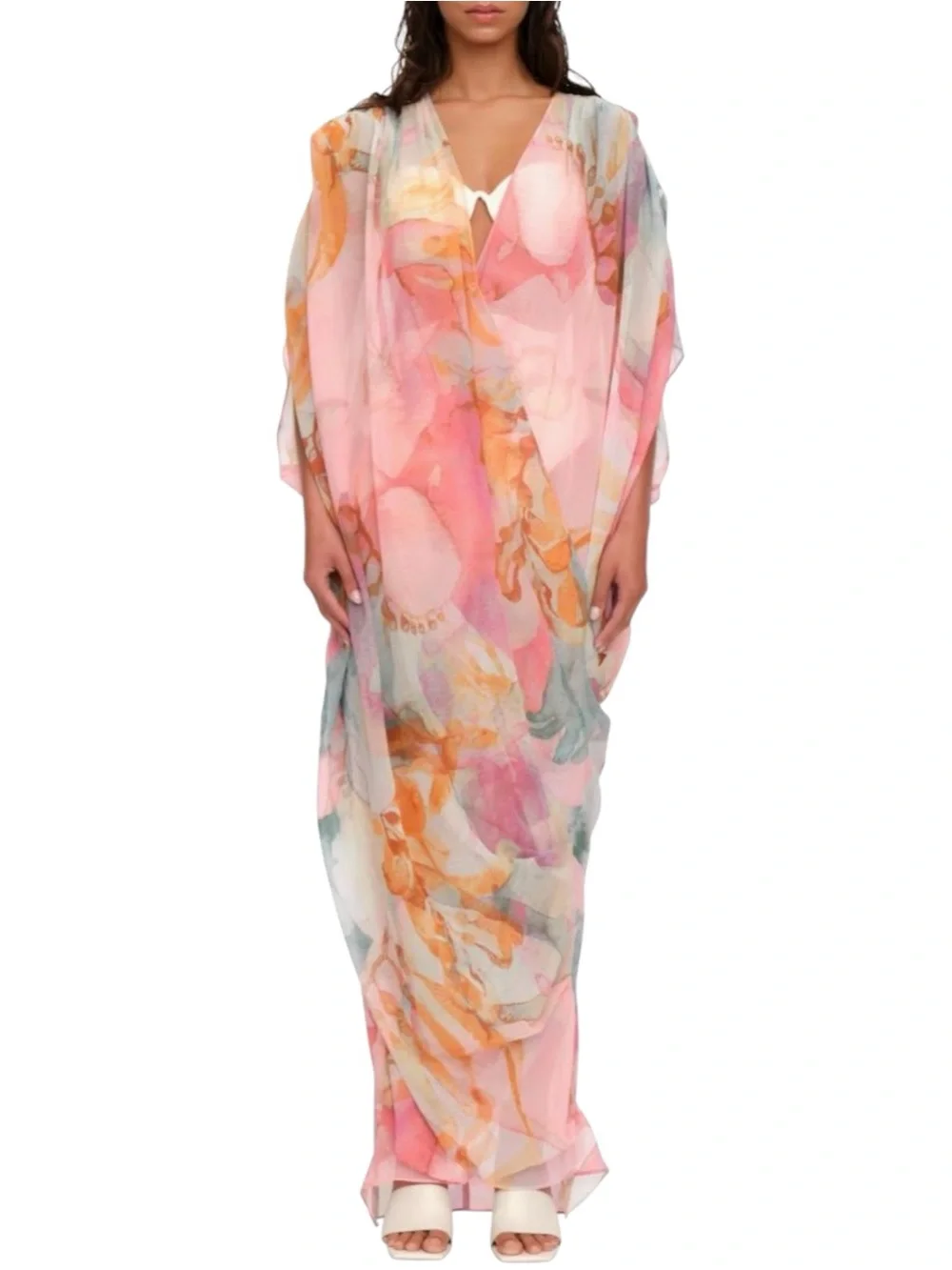 NWT Andrea Iyamah Adi Kaftan Dress or Cover Up Size S / M - Picture 6 of 12